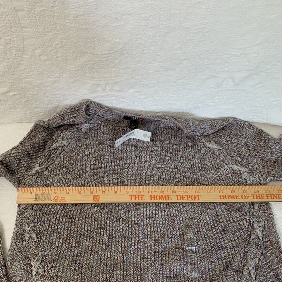 ANA Sweater Womens Large NWT Purple Gray Pullover Spicy Space Dye Chunky - Picture 8 of 8